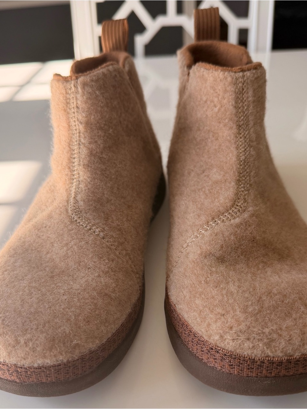 Chaco Tan Wool Chelsea Booties